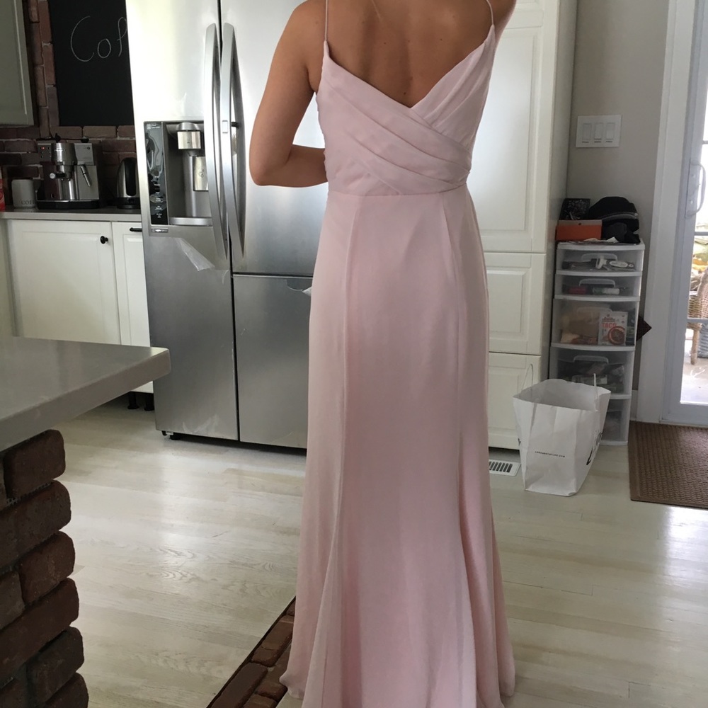 Braidsmaid dress light pink Jim Hjelm long gown